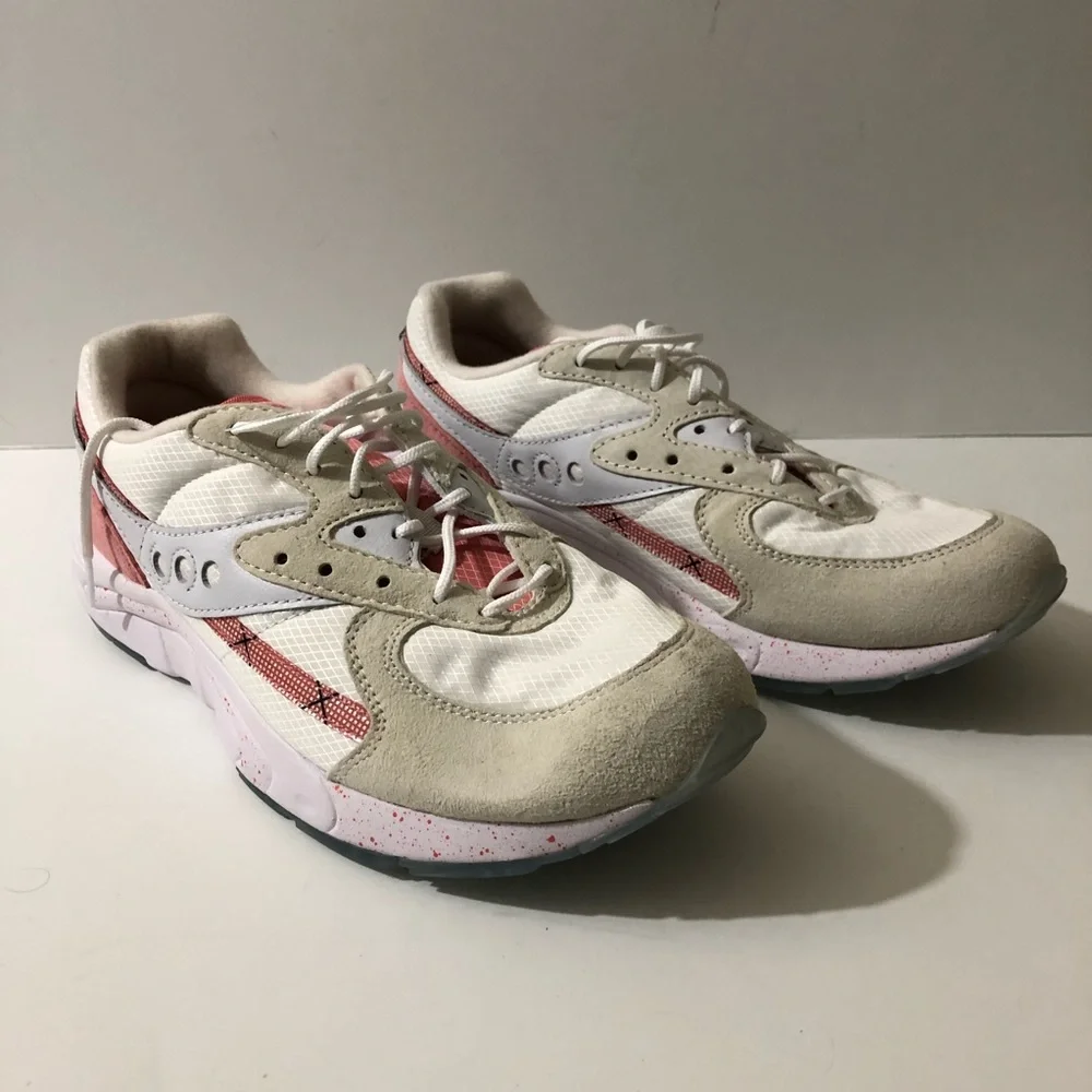 NEW Saucony Leather Suede Aya Peaches and Cream Sneakers 9 - Picture 4 of 14